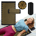 Acupressure Yoga Mat & Pillow - Ultimate Relaxation & Relief for stress relief and muscle relaxation on a woman.