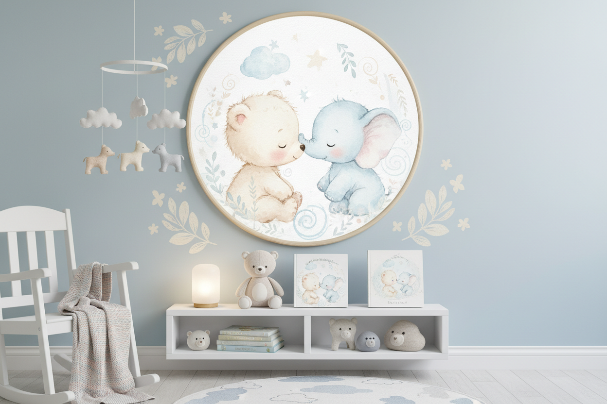 mockups with baby animals (bear + elephant)

gentle nursery décor