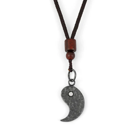 Buddha Stones 990 Sterling Silver Yin Yang Balance Harmony Neckl